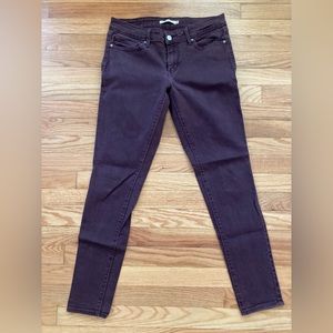 NWOT Levi’s 711 Skinny dark red/purple/wine